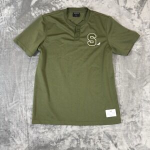 Staple Shirt Mens L Mesh Henley Pigeon Sporting Goods Jersey Green Streetweaar